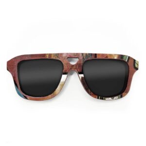Aviator Style Recycled Wooden Skateboard Glasses