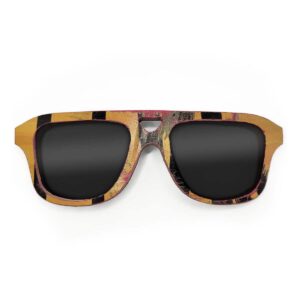 Aviator Style Recycled Wooden Skateboard Glasses
