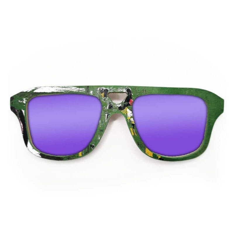 Aviator Style Recycled Wooden Skateboard Glasses
