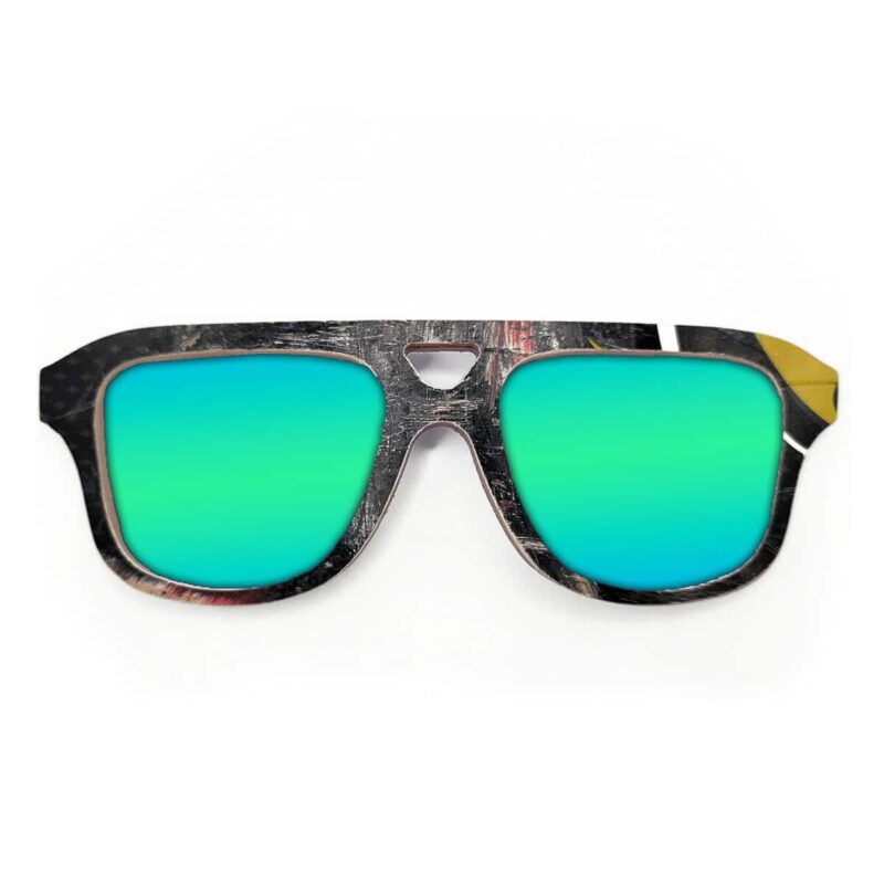 Aviator Style Recycled Wooden Skateboard Glasses