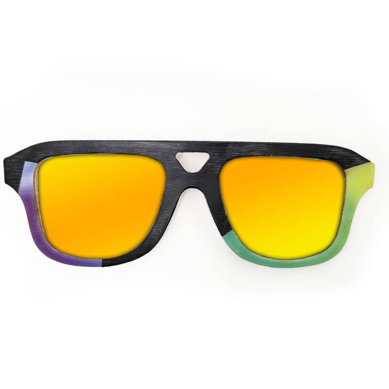 Aviator Style Recycled Wooden Snowboard Glasses