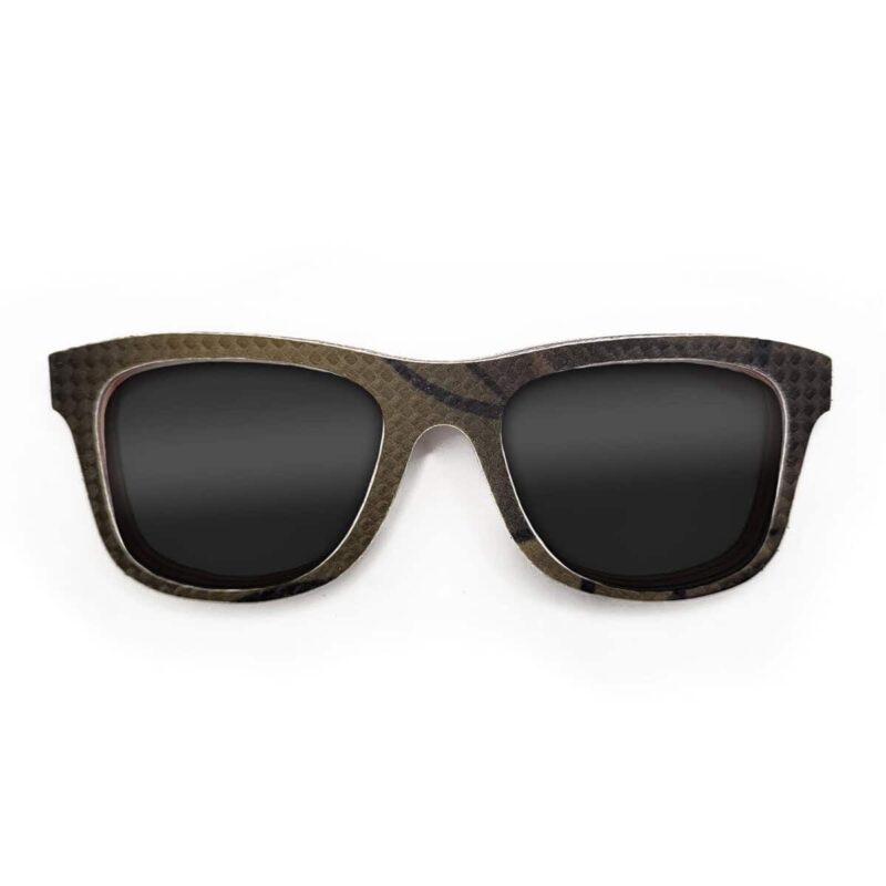 Wayfarer Style Recycled Wooden Snowboard Glasses (Large)