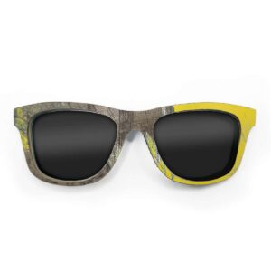 Wayfarer Style Recycled Wooden Skateboard Glasses (Large)