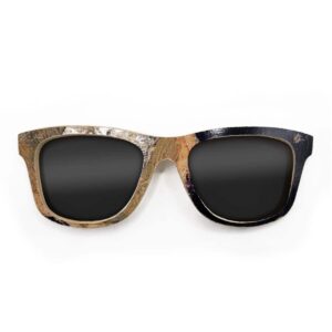 Wayfarer Style Recycled Wooden Skateboard Glasses (Large)