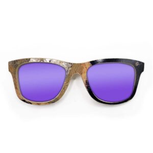 Wayfarer Style Recycled Wooden Skateboard Glasses (Large)