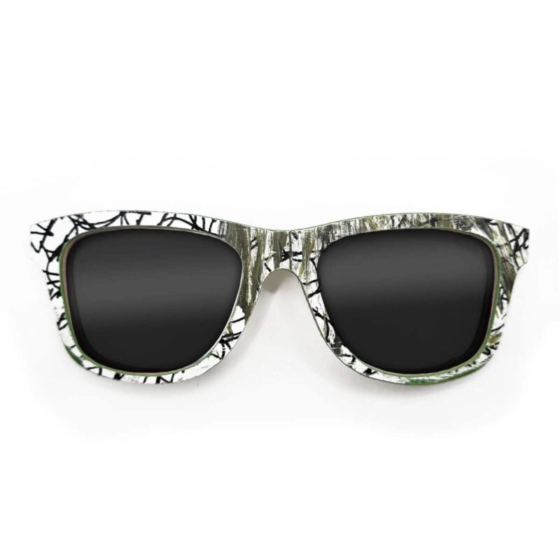 Wayfarer Style Recycled Wooden Skateboard Glasses (Large)
