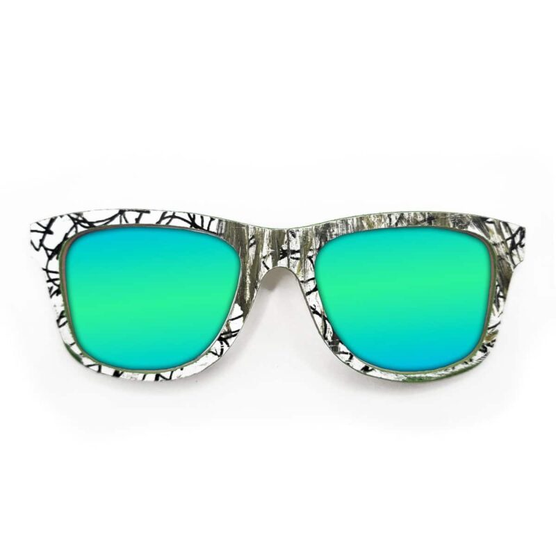 Wayfarer Style Recycled Wooden Skateboard Glasses (Large)