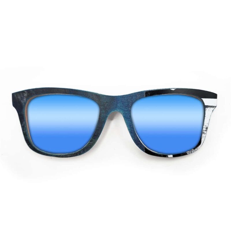 Wayfarer Style Recycled Wooden Skateboard Glasses (Large)