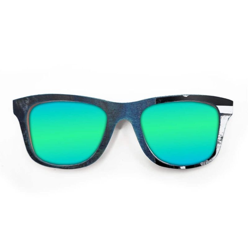 Wayfarer Style Recycled Wooden Skateboard Glasses (Large)