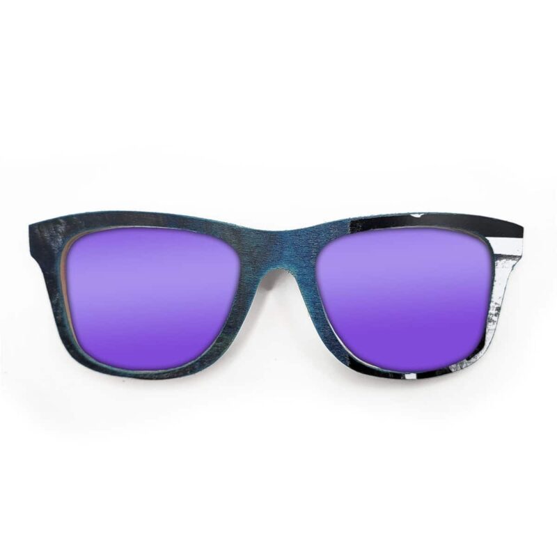 Wayfarer Style Recycled Wooden Skateboard Glasses (Large)