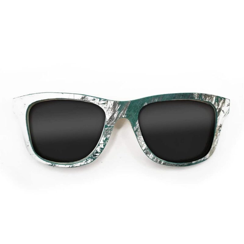 Wayfarer Style Recycled Wooden Skateboard Glasses (Large)