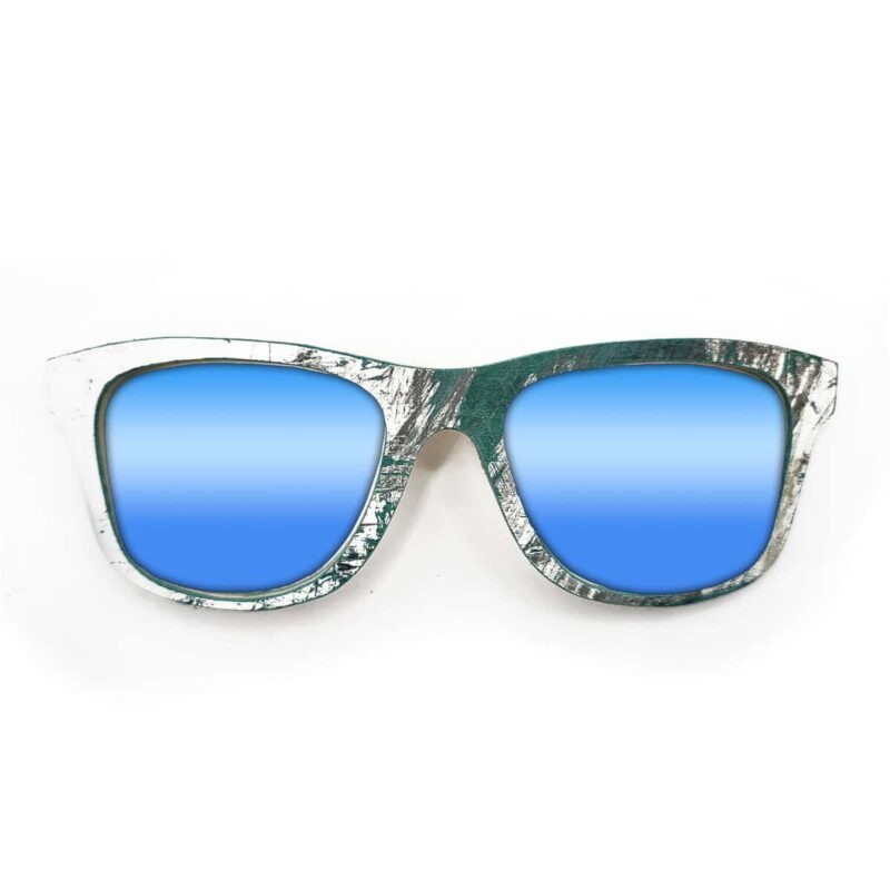 Wayfarer Style Recycled Wooden Skateboard Glasses (Large)