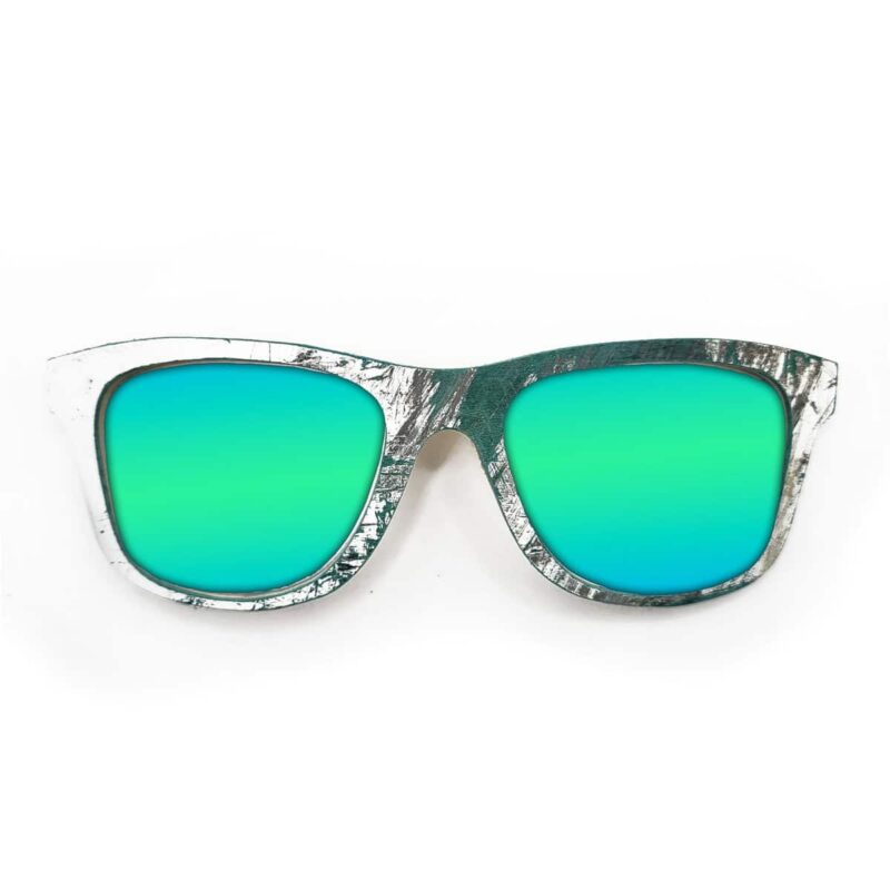 Wayfarer Style Recycled Wooden Skateboard Glasses (Large)