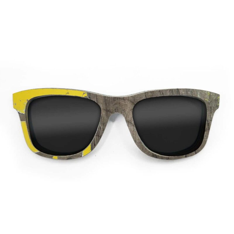 Wayfarer Style Recycled Wooden Skateboard Glasses