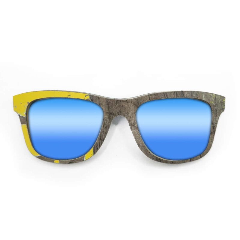 Wayfarer Style Recycled Wooden Skateboard Glasses