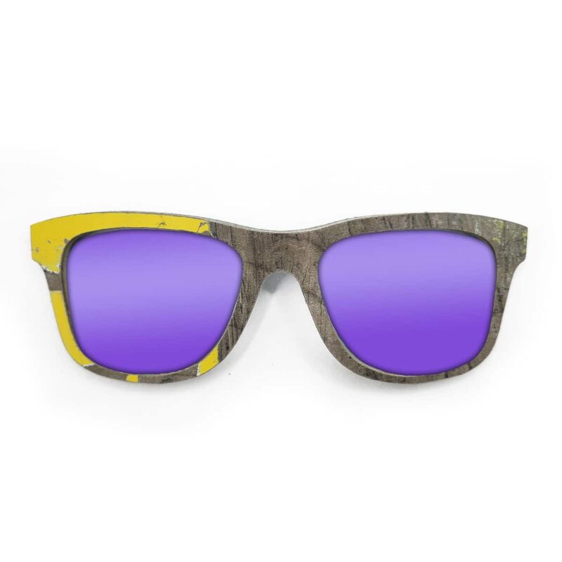 Wayfarer Style Recycled Wooden Skateboard Glasses