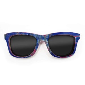 Wayfarer Style Recycled Wooden Skateboard Glasses (Large)