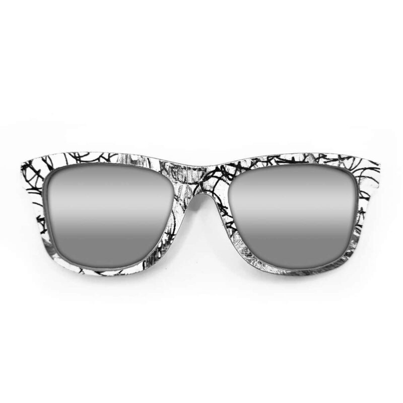 Wayfarer Style Recycled Wooden Skateboard Glasses (Large)