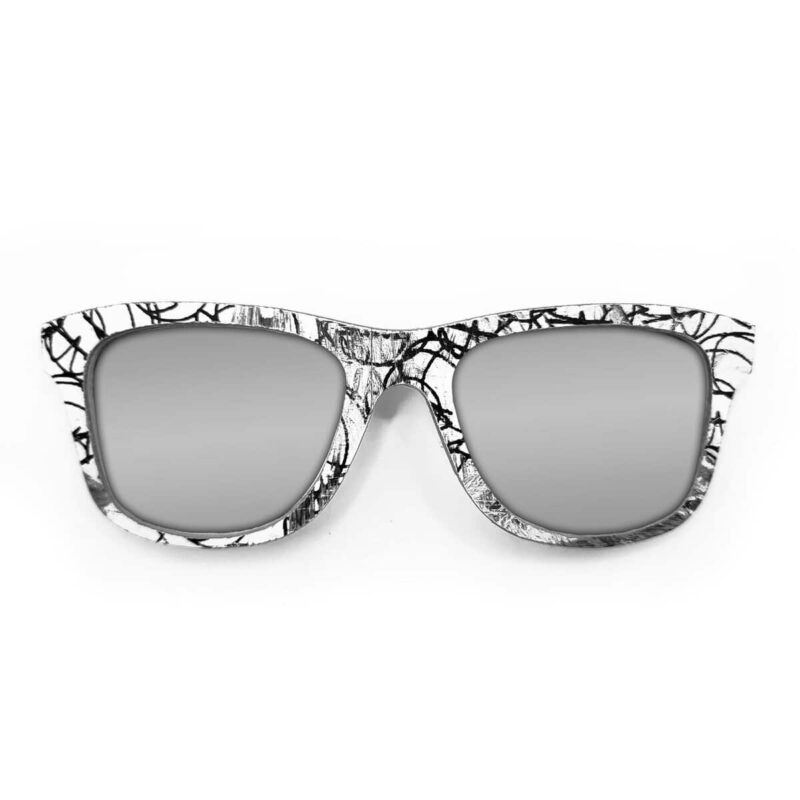 Wayfarer Style Recycled Wooden Skateboard Glasses (Large)