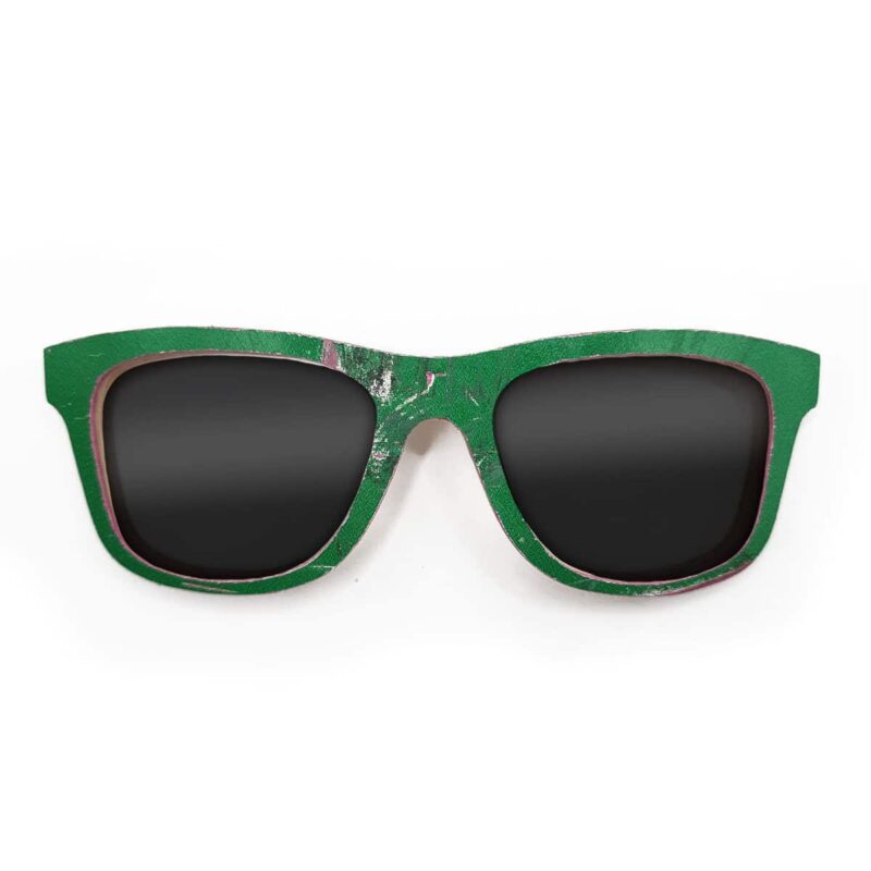 Wayfarer Style Recycled Wooden Skateboard Glasses (Large)