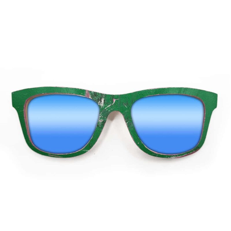 Wayfarer Style Recycled Wooden Skateboard Glasses (Large)