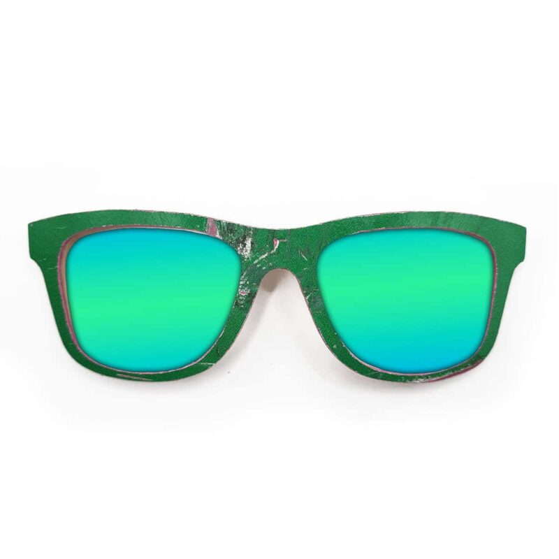 Wayfarer Style Recycled Wooden Skateboard Glasses (Large)