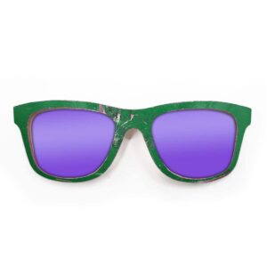 Wayfarer Style Recycled Wooden Skateboard Glasses (Large)
