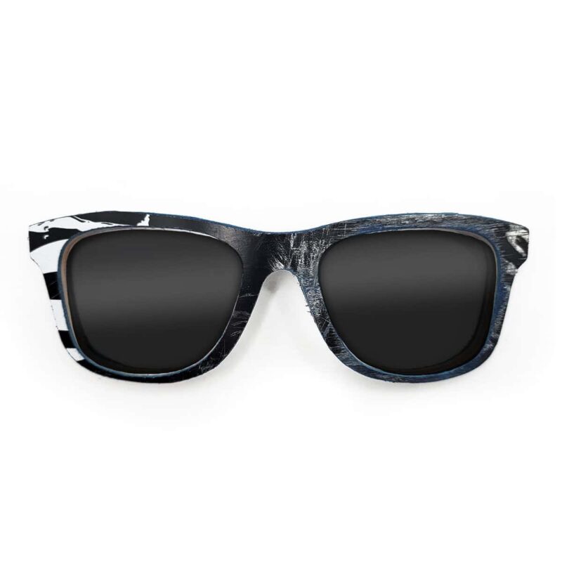 Wayfarer Style Recycled Wooden Skateboard Glasses (Large)