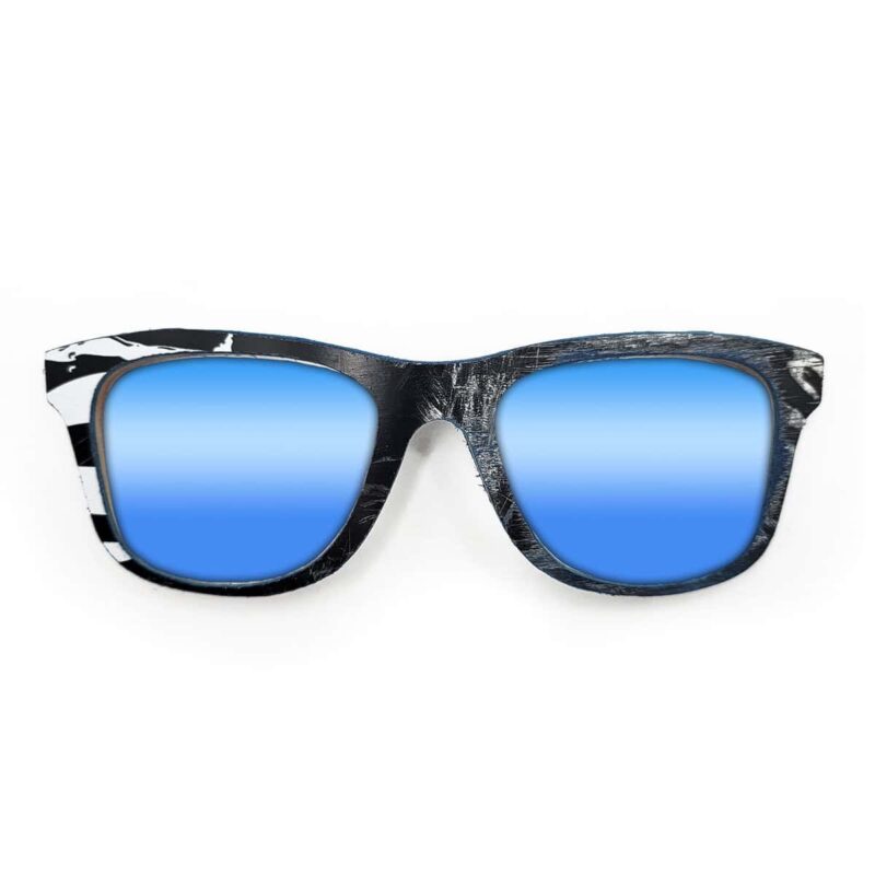 Wayfarer Style Recycled Wooden Skateboard Glasses (Large)
