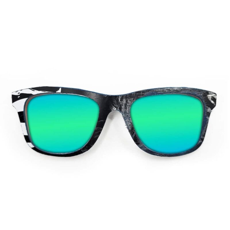Wayfarer Style Recycled Wooden Skateboard Glasses (Large)