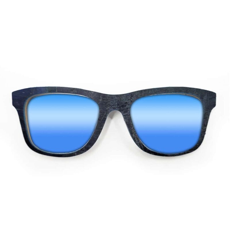 Wayfarer Style Recycled Wooden Skateboard Glasses (Large)