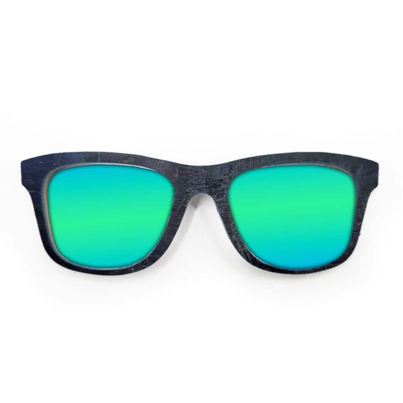 Wayfarer Style Recycled Wooden Skateboard Glasses (Large)