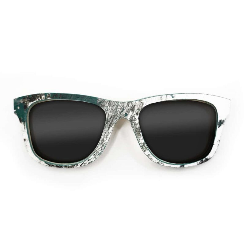 Wayfarer Style Recycled Wooden Skateboard Glasses (Large)