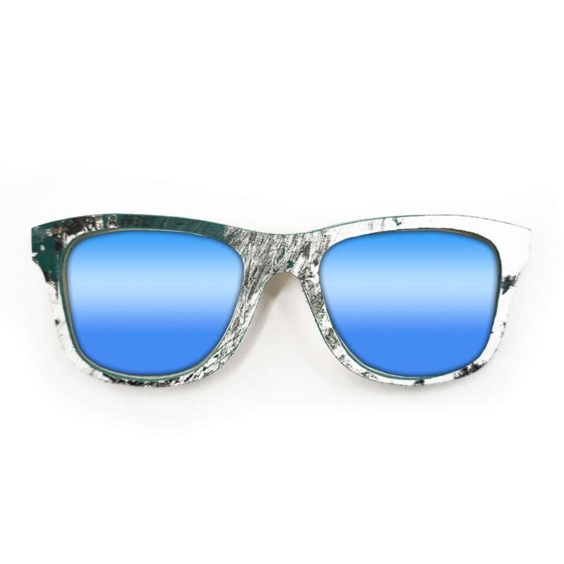 Wayfarer Style Recycled Wooden Skateboard Glasses (Large)