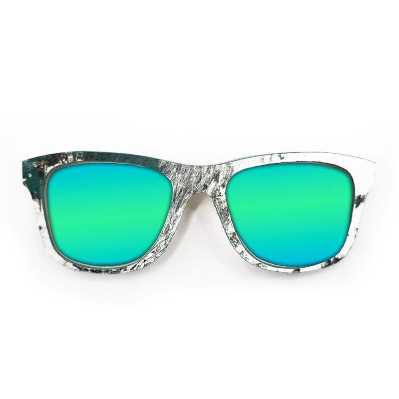 Wayfarer Style Recycled Wooden Skateboard Glasses (Large)