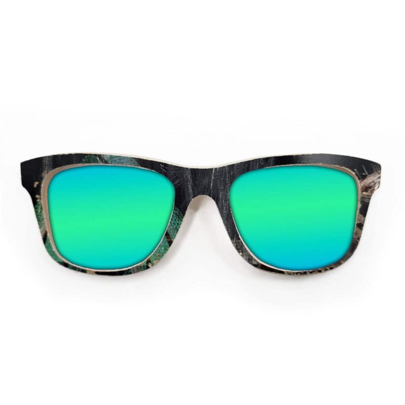 Wayfarer Style Recycled Wooden Skateboard Glasses (Large)