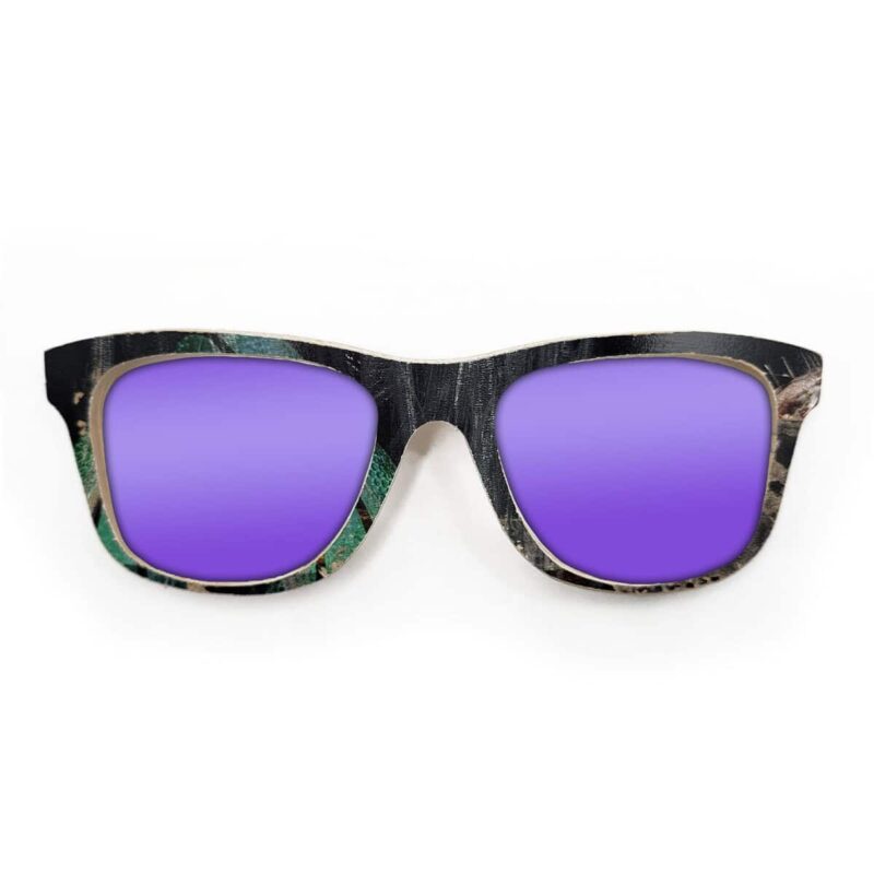 Wayfarer Style Recycled Wooden Skateboard Glasses (Large)