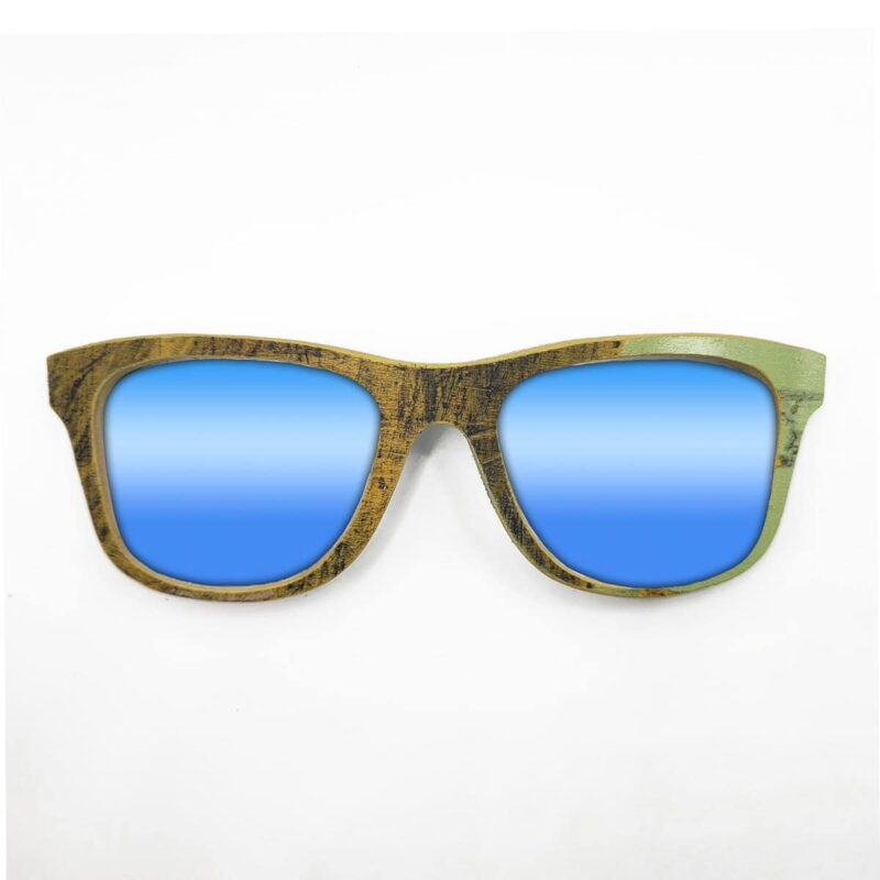 Wayfarer Style Recycled Wooden Skateboard Glasses (Large)