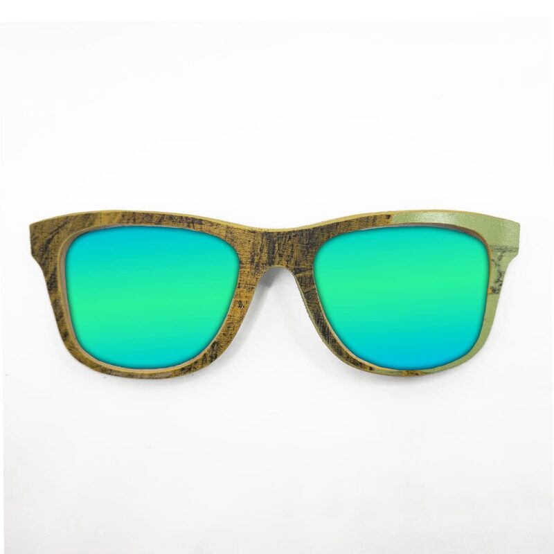 Wayfarer Style Recycled Wooden Skateboard Glasses (Large)