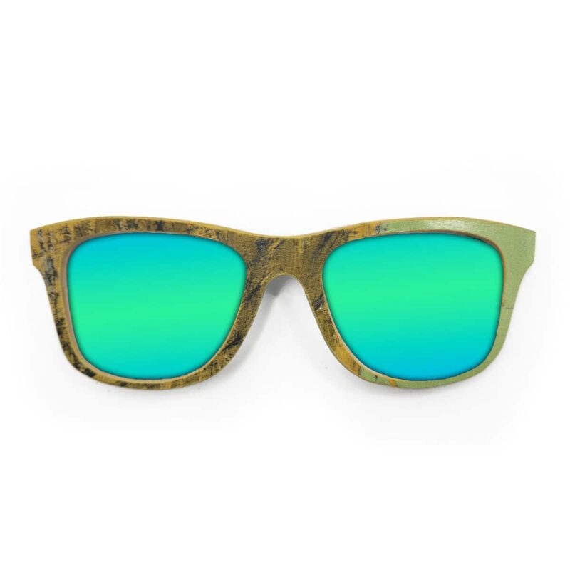 Wayfarer Style Recycled Wooden Skateboard Glasses (Large)