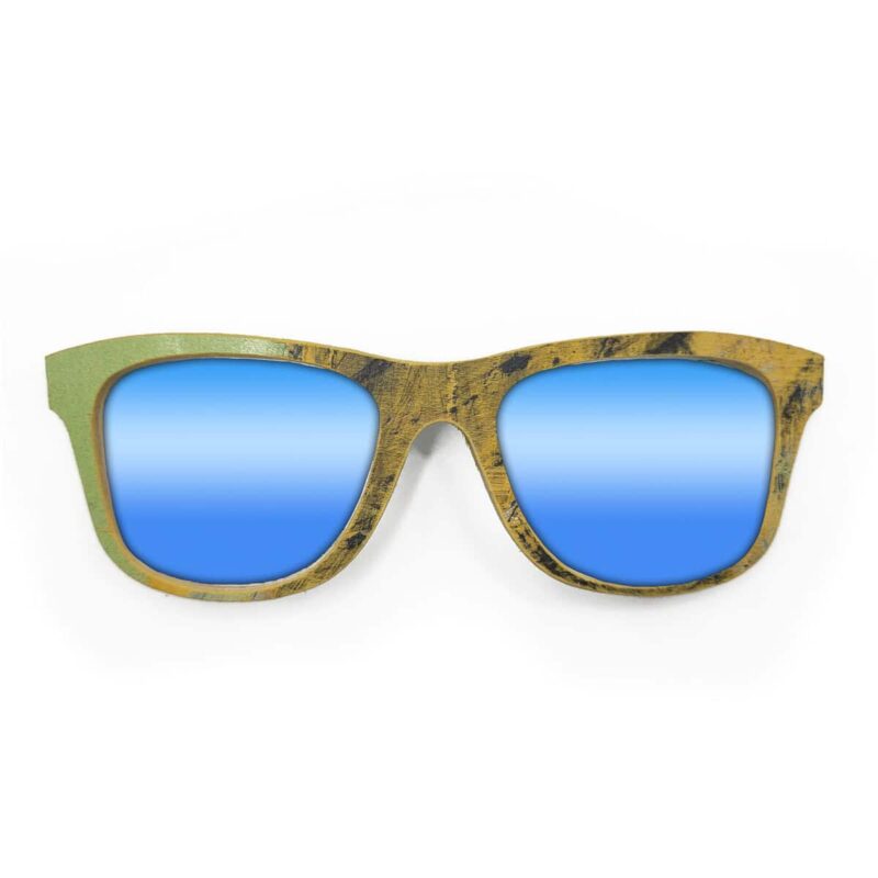 Wayfarer Style Recycled Wooden Skateboard Glasses (Large)