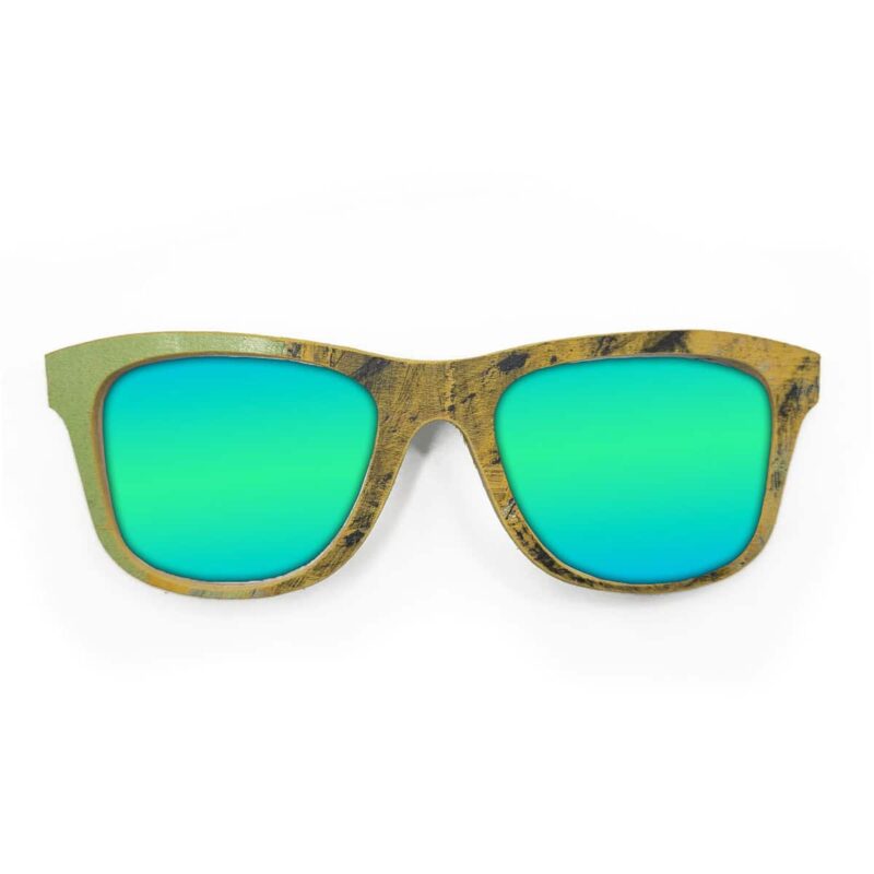 Wayfarer Style Recycled Wooden Skateboard Glasses (Large)