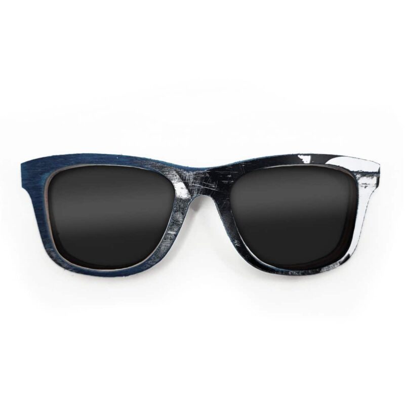 Wayfarer Style Recycled Wooden Skateboard Glasses (Large)