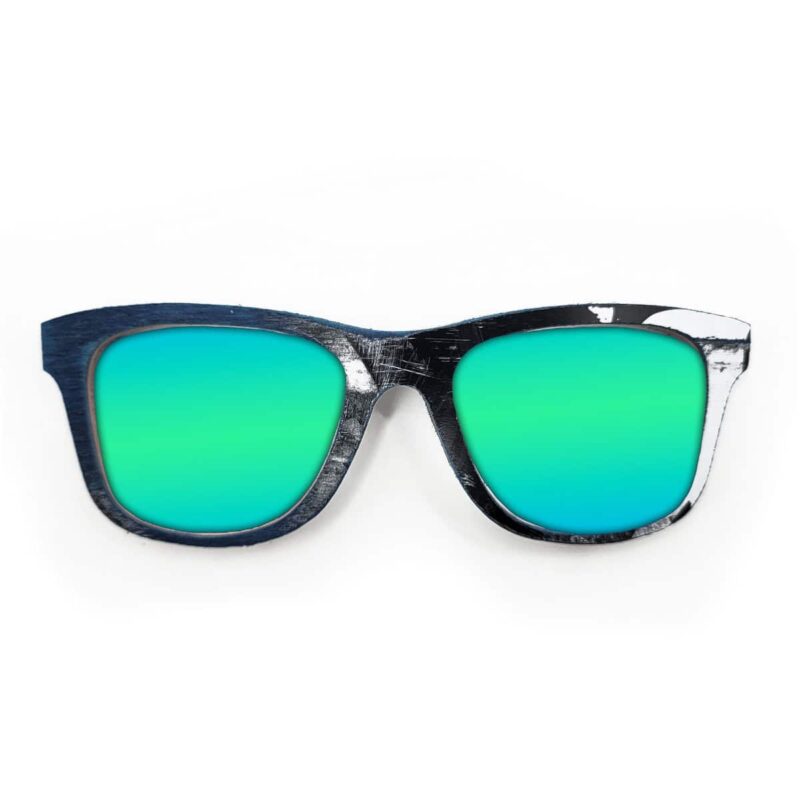 Wayfarer Style Recycled Wooden Skateboard Glasses (Large)