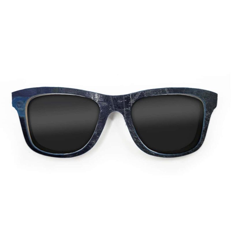 Wayfarer Style Recycled Wooden Skateboard Glasses (Large)
