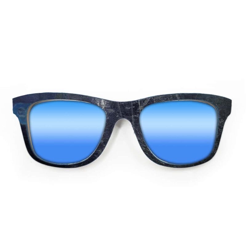 Wayfarer Style Recycled Wooden Skateboard Glasses (Large)