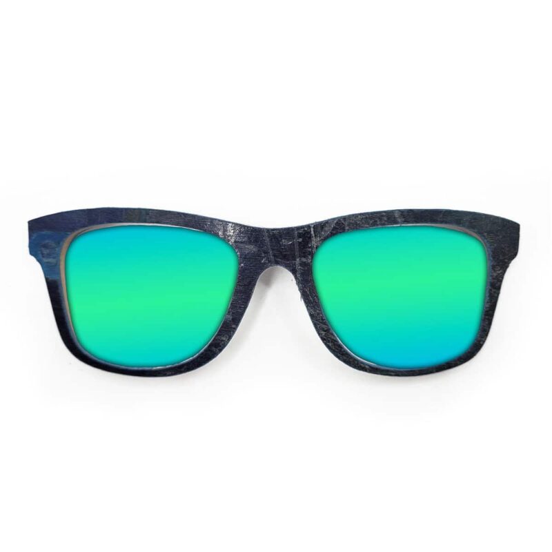 Wayfarer Style Recycled Wooden Skateboard Glasses (Large)