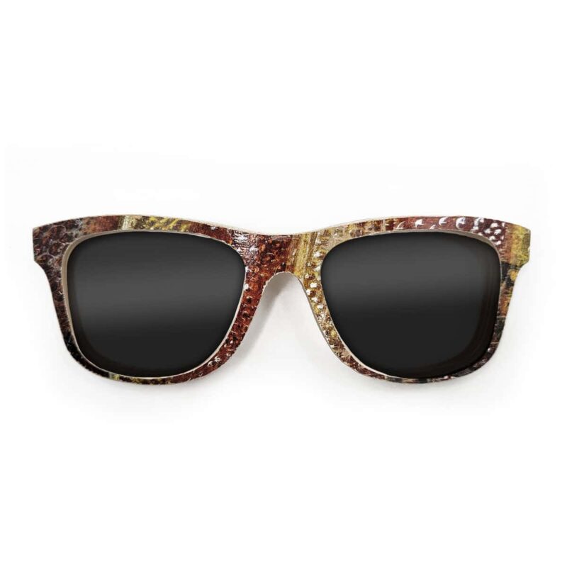 Wayfarer Style Recycled Wooden Skateboard Glasses (Large)