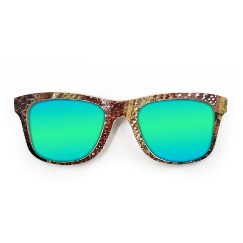 Wayfarer Style Recycled Wooden Skateboard Glasses (Large)