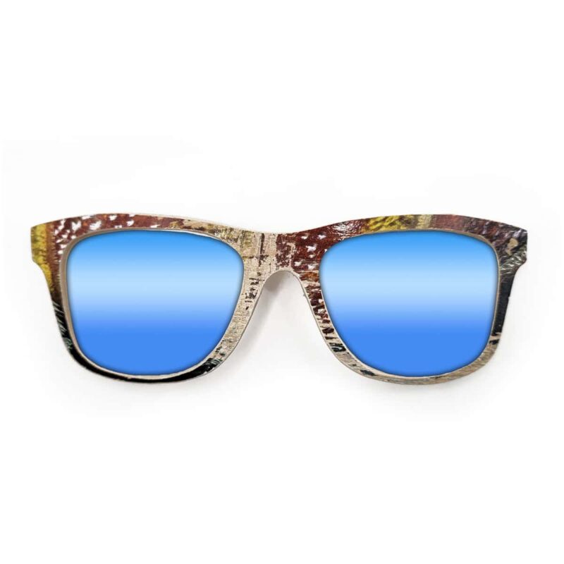 Wayfarer Style Recycled Wooden Skateboard Glasses (Large)